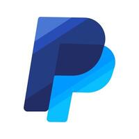 paypal logotipo en blanco antecedentes. paypal logo. débito electrónico pago sistema, financiero gestión, electrónico billetera, nfc, bancario aplicación, banco solicitud. editorial. vector