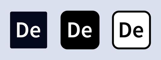 adobe Delaware logotipo adobe solicitud logo. negro, blanco y original color. editorial. ulistración. vector