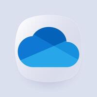 Microsoft OneDrive logo. Cloud storage. Microsoft Office 365 logotype. Microsoft Corporation. Software. Editorial. vector