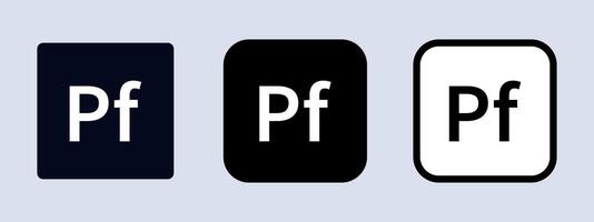 Adobe portfolio logotype. Adobe application logo. Black, white and original color. Editorial. ullistration. vector