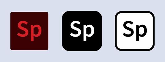 Adobe spark logotype. Adobe application logo. Black, white and original color. Editorial. ullistration. vector