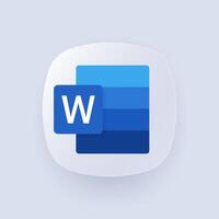 Microsoft Word logo. Text editor. Microsoft Office 365 logotype. Microsoft Corporation. Software. Editorial. vector