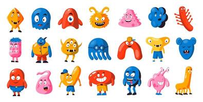 Funny monster shapes collection for kids toys vector