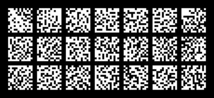 Modern pixel abstract square barcode design set vector