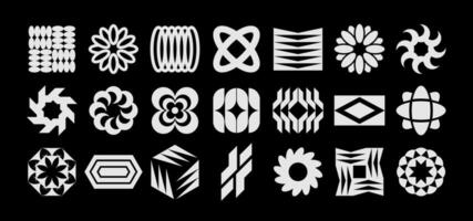 Line geometric abstract shape logo design bundle vector