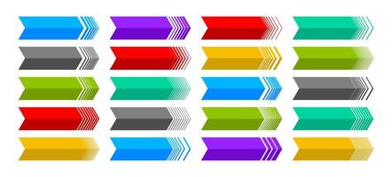 Colorful arrow pointer border button design set vector