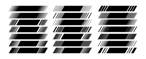 Black stripe line abstract banner button design set vector