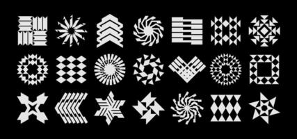 Bundle of memphis line abstract logo design vector