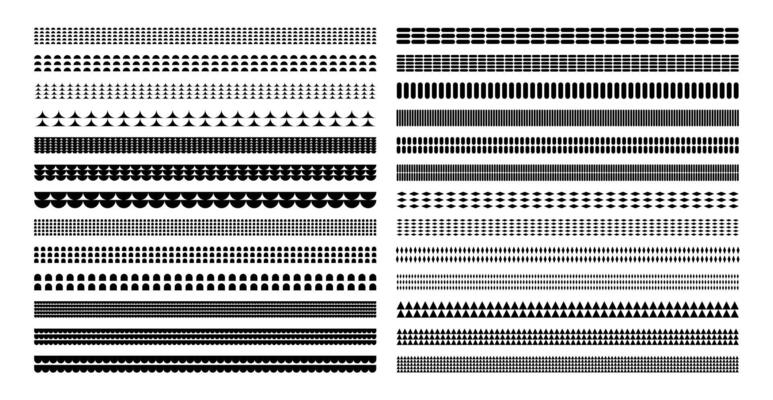 Geometric basic shape divider border design set
