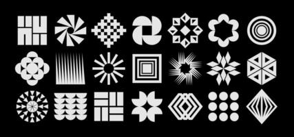 Modern line abstract memphis logo design set vector