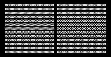 Set of geometric memphis circle ring abstract divider border vector