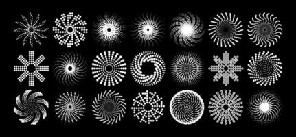 Modern detailed abstract sun circle logo bundle vector