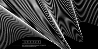 Modern black curve wave stripe line abstract background vector