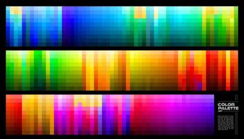 Collection of bright color palette design vector