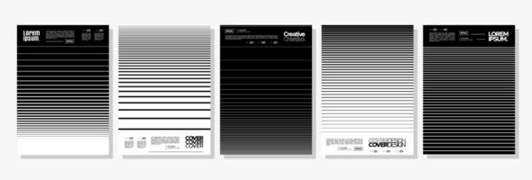 Black modern stripe line cover design bundle vector