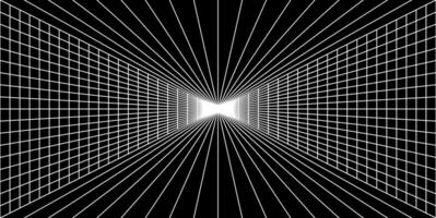 Modern black cyberspace grid line room abstract background vector