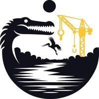 Crane Crocodile River vector