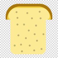 un pan de un pan con semillas en un sección, nutritivo alimento, carbohidratos, harina, plano diseño, sencillo imagen, dibujos animados estilo. sano comiendo concepto. línea icono para negocio y publicidad vector