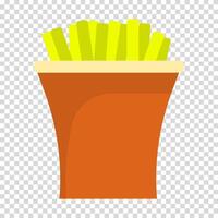 Basket with fries, junk food, unhealthy and fatty food, cholesterol, movie snack, catering, flat design, simple image, cartoon style. line icon for business and advertising vector