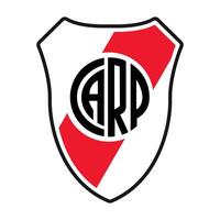 Emblem of River Plate FC on iconic red and white backdrop. Historic football club, Argentine pride, iconic crest. Editorial. vector