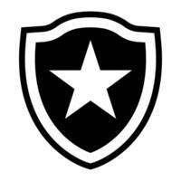 Botafogo FC emblem on iconic black and white backdrop. Historic Brazilian football club, iconic star crest. Editorial vector