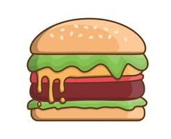 hamburguesa hamburguesa con queso queso derritiendo hamburguesa ilustración vector