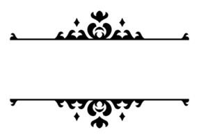 Vintage filigree frame and border element. Ornate ornament frame divider. Decorative line for page, template, poster, greeting card, wedding invitation, menu, certificate. vector