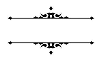 Vintage filigree frame and border element. Ornate ornament frame divider. Decorative line for page, template, poster, greeting card, wedding invitation, menu, certificate. vector