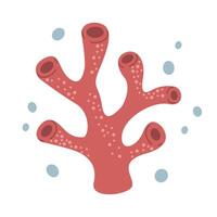 Cartoon sea coral Ocean animal Exotic underwater cute creature Marine life Isolated Backgrounds vector