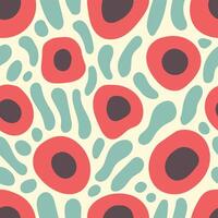 Poppy flowers seamless pattern minimal vintage style vector