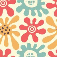 Creative geometric flowers seamless pattern vector