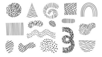 Abstract Geometric Shapes Doodles Lines set vector