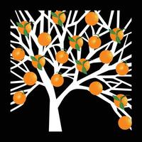 naranja árbol icono en negro antecedentes vector