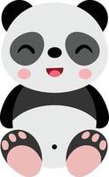 Cute and friendly panda sitting vector