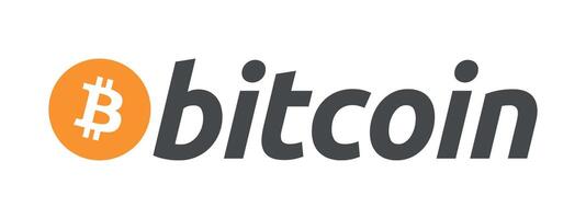Bitcoin BTC full logo on transparent background vector