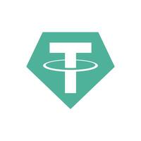Tether USDt logo on transparent background vector