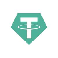 Tether USDt logo on transparent background vector