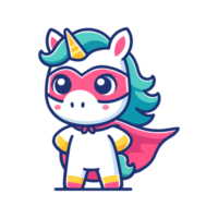 cute unicorn hero icon character png