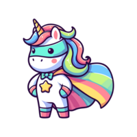 cute unicorn hero icon character png