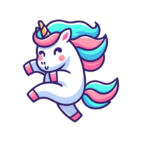 cute dancing unicorn icon character png