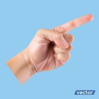 manos participación gestos elegante hembra y masculino mano demostración señalando a alguna cosa en blanco antecedentes. vector