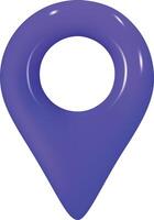 marca ubicación. azul color localizar alfiler GPS mapa. realista 3d diseño en el plastico dibujos animados estilo. icono aislado en blanco antecedentes. vector