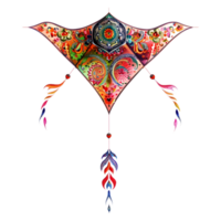 3d le rendu de une Indien traditionnel cerf-volant transparent Contexte png