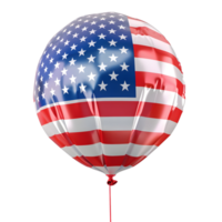 3D Rendering of a Balloon with USA Flag on it on Transparent Background png