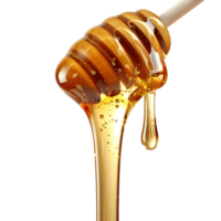 3D Rendering of a Honey dripping from a wooden spoon Transparent Background png