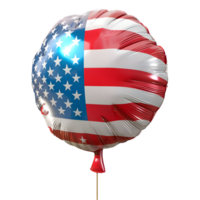 3d representación de un globo con Estados Unidos bandera en eso en transparente antecedentes png