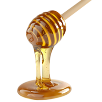 3D Rendering of a Honey dripping from a wooden spoon Transparent Background png