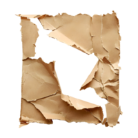 3d representación de un cartón marrón papel en transparente antecedentes png