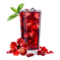3d renderen van een roos BES cocktail sap in een glas transparant achtergrond png