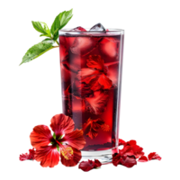 3D Rendering of a Rose Berry Cocktail Juice in a Glass Transparent Background png